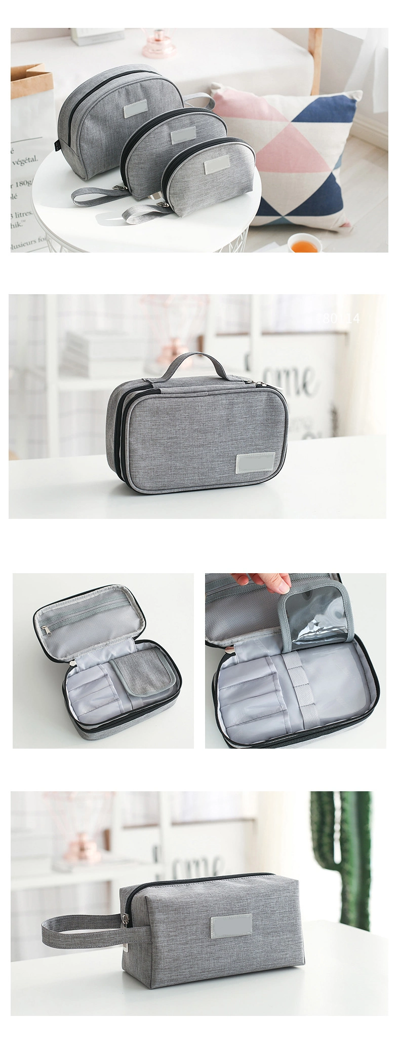 Customized Logo Large Capacity Storage Bags cosmetic Case with Handle